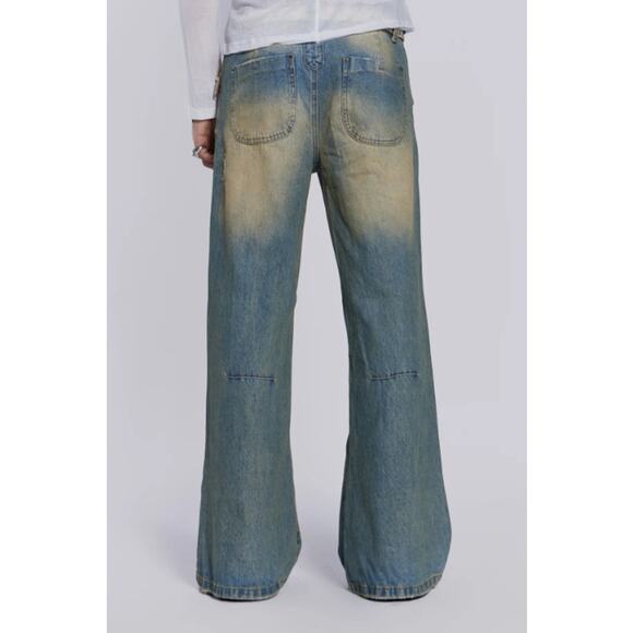 Jaded London Jeans Mens 30 Sandwash Blaze Slim Flare Fit Distressed Y2K Grunge - Picture 4 of 16
